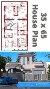 10 Marla House Designs | 35x65 House Plans