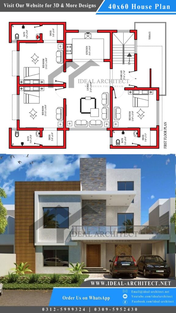 40x60 House Plan | House Plan for 10 Marla