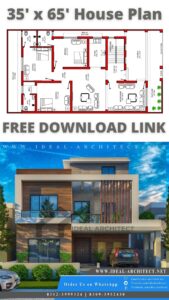 10 Marla House Designs | 35x65 House Plans