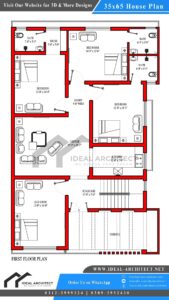 10 Marla House Plan | 35x65 House Plan