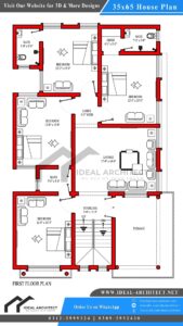 10 Marla House Design | 35x65 House Plan