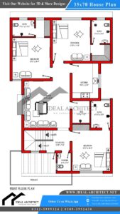 10 Marla House Map | 35x70 House Plans