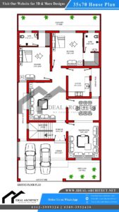 10 Marla House Plan | 35x70 House Plan