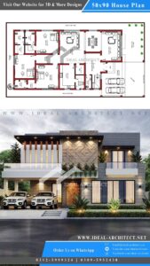 1 Kanal House Design | 50x90 House Plans