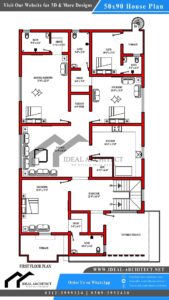 50x90 House Plan | 1 Kanal House Design