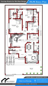 50x90 House Plan | 1 Kanal House Design