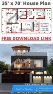 35x70 House Plan | 10 Marla House Design