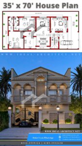 35x70 House Plans | 10 Marla House Map Pakistan