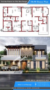 50x90 House Plan | 1 Kanal House Plan