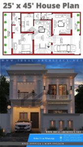 5 Marla House Map | 25x45 House Plan