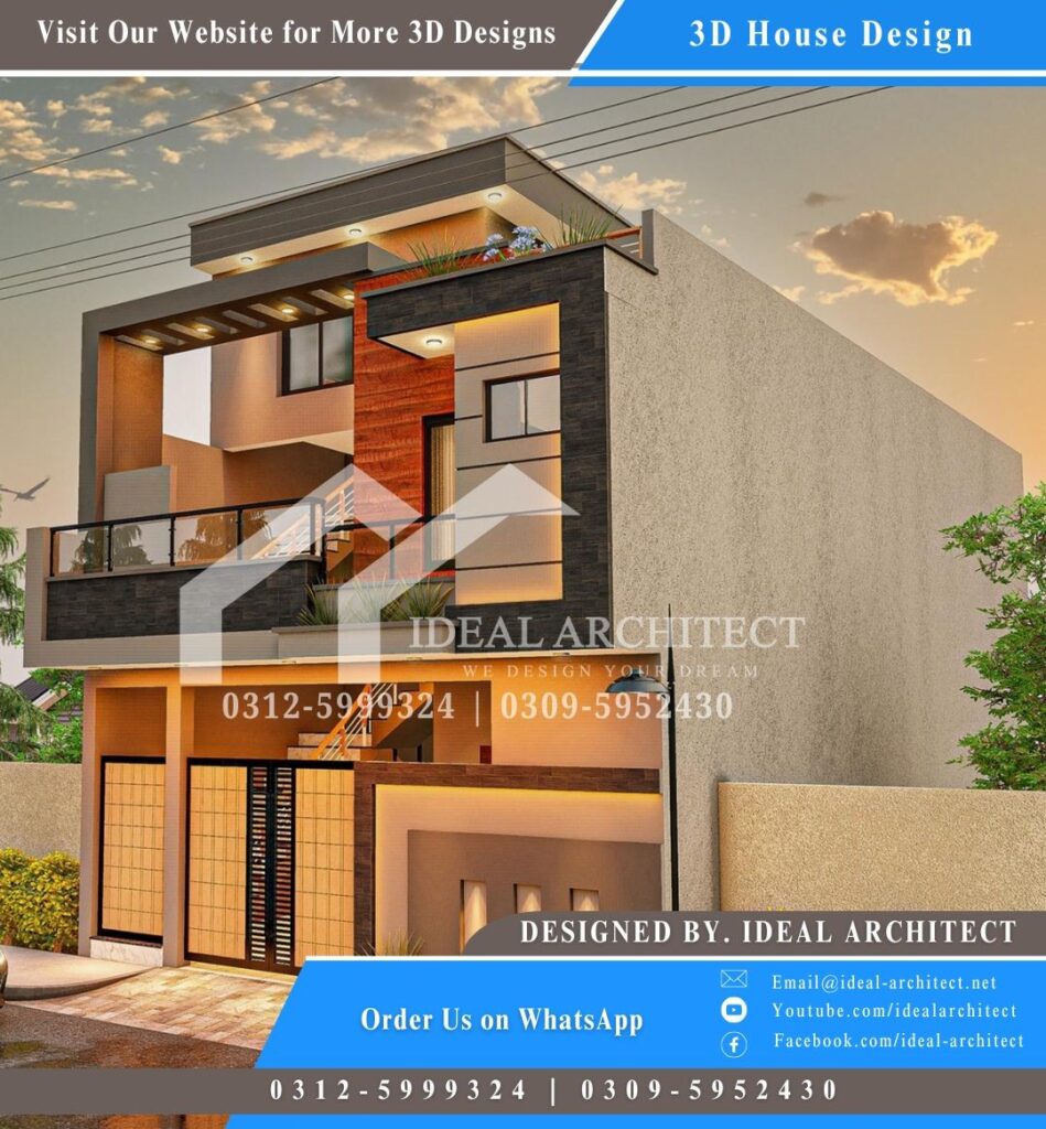 5 Marla House Front Elevation Design Pakistan